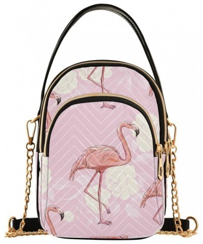 Flamingo Crossbody Bag for Women Cell Phone Purse Wallet with Removable Chain Shoulder Handbag for Work Passport Phone Travel...