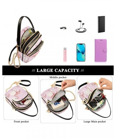 Flamingo Crossbody Bag for Women Cell Phone Purse Wallet with Removable Chain Shoulder Handbag for Work Passport Phone Travel...