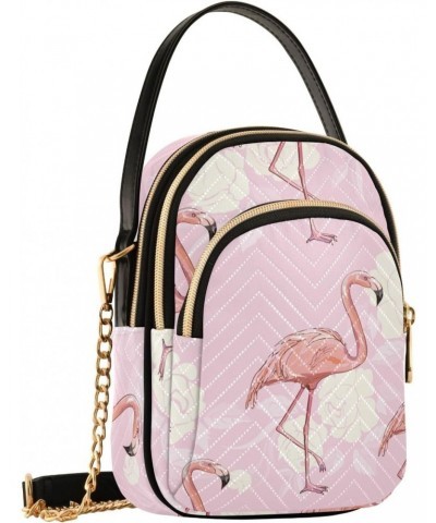 Flamingo Crossbody Bag for Women Cell Phone Purse Wallet with Removable Chain Shoulder Handbag for Work Passport Phone Travel...