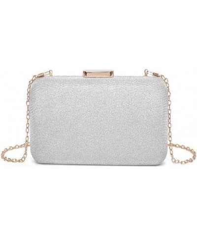 Women's Evening Bag Silver Shining Clutch Purse Removable Chain Shoulder strap Crossbody Bag for Women $15.32 Evening Bags