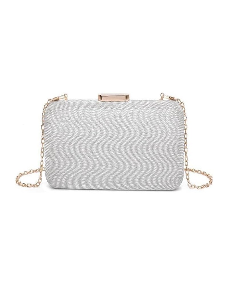 Women's Evening Bag Silver Shining Clutch Purse Removable Chain Shoulder strap Crossbody Bag for Women $15.32 Evening Bags