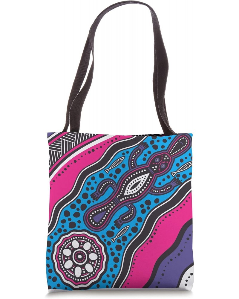 Neo Traditional Australian Aboriginal Art Platypus Tote Bag $14.75 Totes