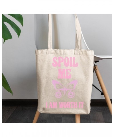 Spoil Me, I Am Worth It, Girl Quote with a Butterfly, Sassy Girls Merch Gift, 12oz Canvas Tote Bag $11.88 Totes