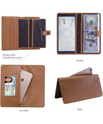 Womens Wallet,Large Capacity RFID Blocking Leather Wallets Credit Cards Organizer Ladies Wallet with Checkbook Holder Light B...