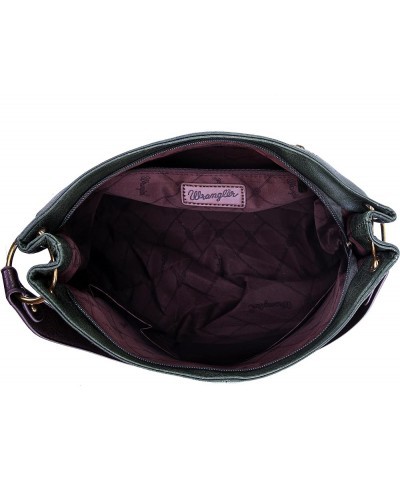 Wrangler Hobo Bags for Women Vegan Leather Top Handle Shoulder Purses and Handbags Two Tone Dark Green $12.74 Hobo Bags