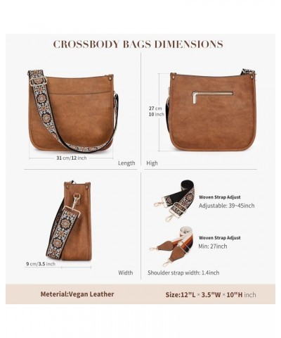 Leather Crossbody Bags for Women Trendy Shoulder Bag Crossbody Purse for Women with 2PCS Adjustable Guitar Strap Hk24-linen B...