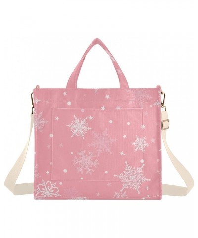 Christmas Snowflake Pink Corduroy Tote Bag for Women Hobo Crossbody Bag Purse Stylish Shoulder Handbag Messenger Bags, S $14....