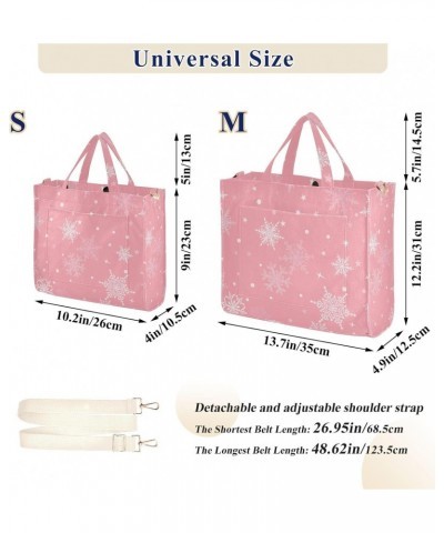 Christmas Snowflake Pink Corduroy Tote Bag for Women Hobo Crossbody Bag Purse Stylish Shoulder Handbag Messenger Bags, S $14....