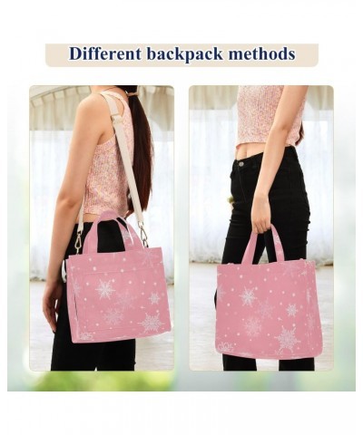 Christmas Snowflake Pink Corduroy Tote Bag for Women Hobo Crossbody Bag Purse Stylish Shoulder Handbag Messenger Bags, S $14....