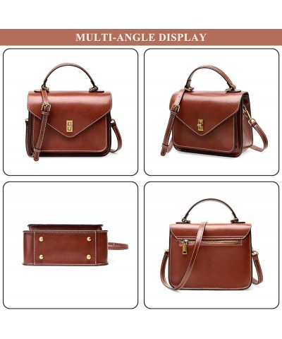 Vintage Top Handle Satchel Bags for Women Genuine Leather Flap Messenger Shoulder Bags Square Handbags and Purses Green $47.0...