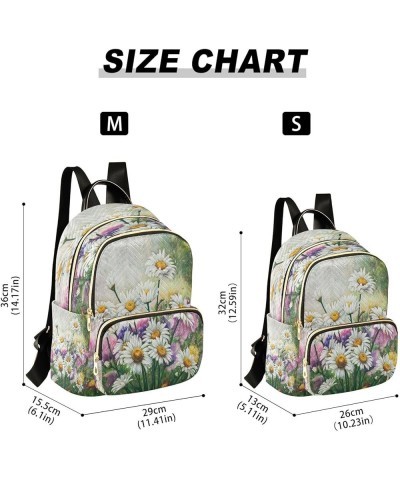 Mini Backpack for Women, Bouquet Camomilles Travel Backpack Purse for Ladies, Small Bookbag Daypack Shoulder Bag M A139 Small...