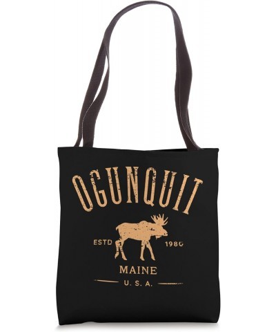 Ogunquit Maine USA with Moose Distressed Design Souvenir Tote Bag $9.24 Totes