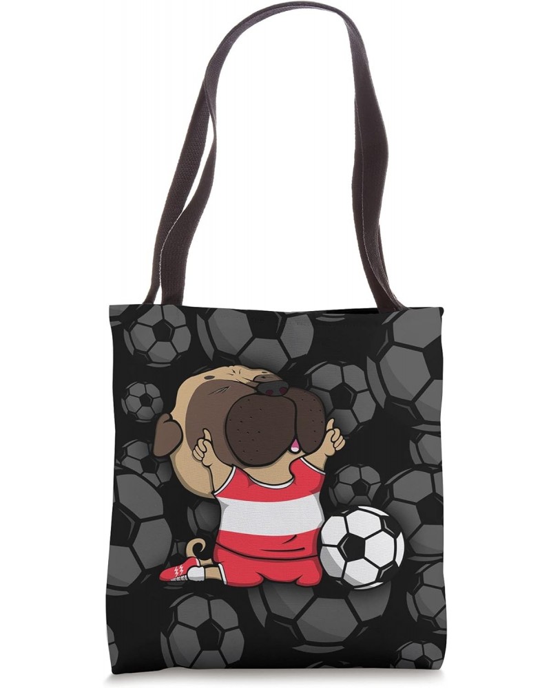 Pug Dog Austria Soccer Fans Jersey Austrian Football Lovers Tote Bag $14.18 Totes