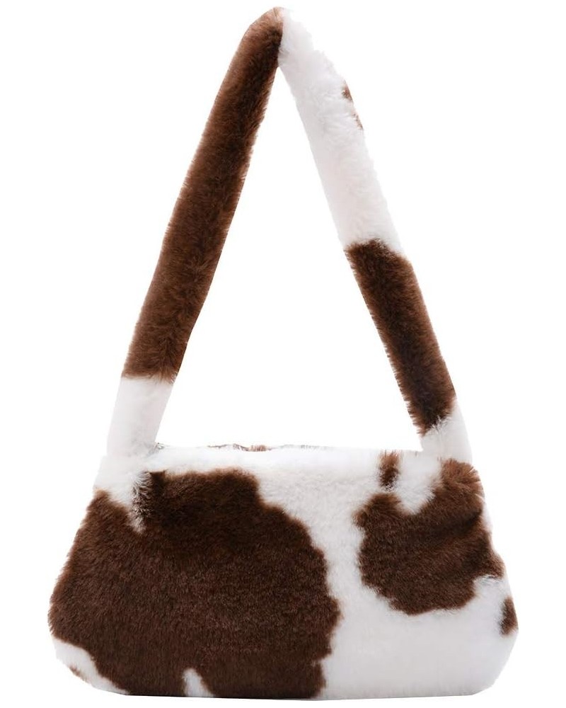 Retro Animal Pattern Underarm Bag Women Mini Plush Shoulder Handbags Purse 13 $8.67 Totes