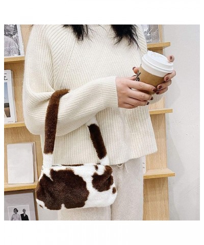 Retro Animal Pattern Underarm Bag Women Mini Plush Shoulder Handbags Purse 13 $8.67 Totes