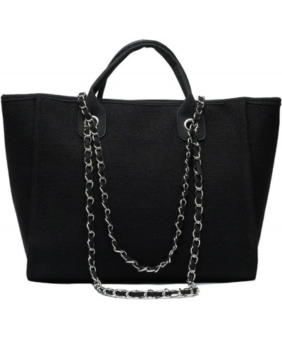 Women's Shoulder Canvas Bag Large with Chain Capacity for Women 2024 (green) Black $28.51 Totes