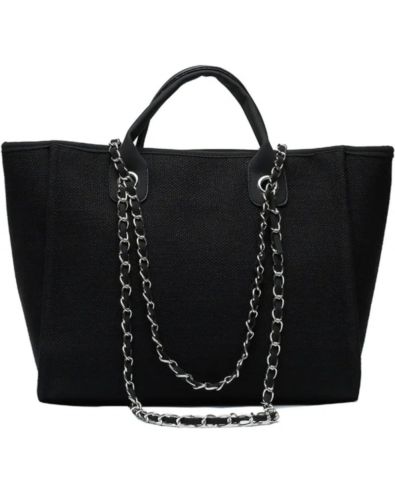 Women's Shoulder Canvas Bag Large with Chain Capacity for Women 2024 (green) Black $28.51 Totes