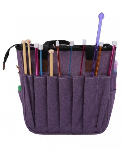 Yarn Bag with Lid Heavy Duty Spacious Lightweight Oxford Cloth Carry Bag,Purple Purple $24.84 Totes