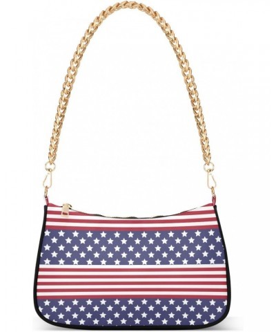 4th of July Shoulder Bag Stars Stripes Pattern Liberty Women Clutch Handbag Shoulder Purch Date Chain Bag Tote Bag Spring Hol...