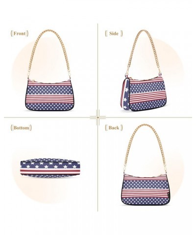 4th of July Shoulder Bag Stars Stripes Pattern Liberty Women Clutch Handbag Shoulder Purch Date Chain Bag Tote Bag Spring Hol...