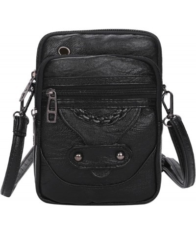 Small Crossbody Purse for Women Mini Messenger Shoulder Handbag Wallet with Adjustable Strap Black $7.04 Shoulder Bags