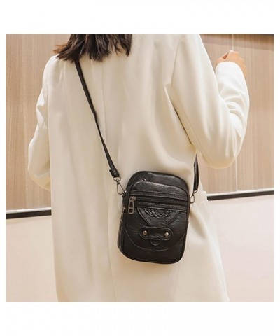 Small Crossbody Purse for Women Mini Messenger Shoulder Handbag Wallet with Adjustable Strap Black $7.04 Shoulder Bags