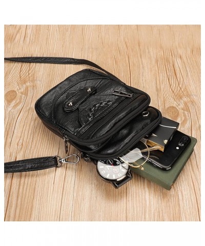 Small Crossbody Purse for Women Mini Messenger Shoulder Handbag Wallet with Adjustable Strap Black $7.04 Shoulder Bags