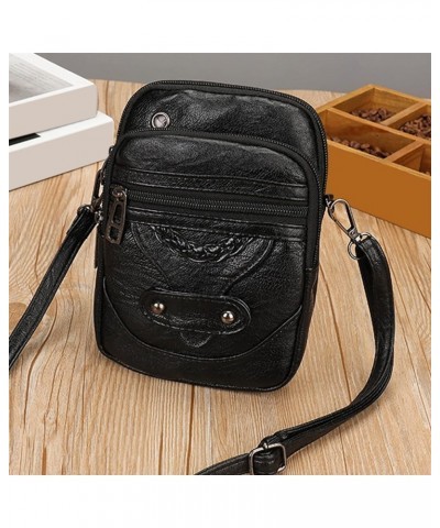 Small Crossbody Purse for Women Mini Messenger Shoulder Handbag Wallet with Adjustable Strap Black $7.04 Shoulder Bags