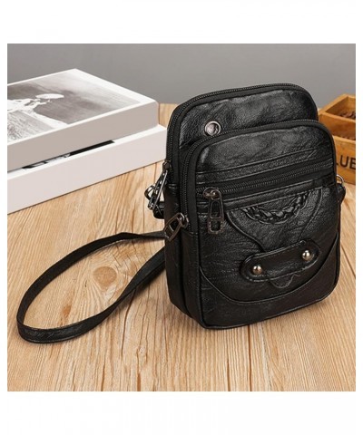 Small Crossbody Purse for Women Mini Messenger Shoulder Handbag Wallet with Adjustable Strap Black $7.04 Shoulder Bags