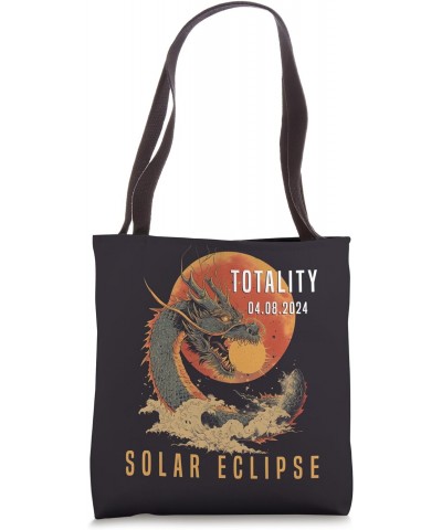 Totality Solar Eclipse 04.08.24 Dragon Sun April 8 2024 Tote Bag $8.58 Totes