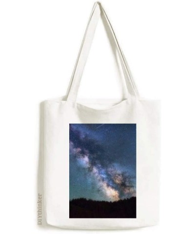 Blue Dark Stars Clouds Art Deco Gift Fashion Tote Canvas Bag Shopping Satchel Casual Handbag $13.33 Totes