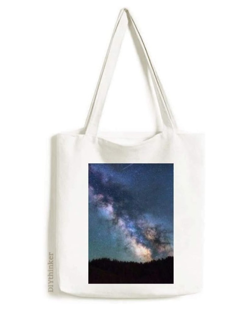 Blue Dark Stars Clouds Art Deco Gift Fashion Tote Canvas Bag Shopping Satchel Casual Handbag $13.33 Totes