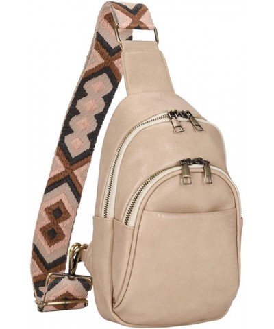 Women Sling Bags Crossbody Backpack Purse Trendy Chest Bag Leather Cross Body Bag with Removable Strap Shoulder Bag White $14...