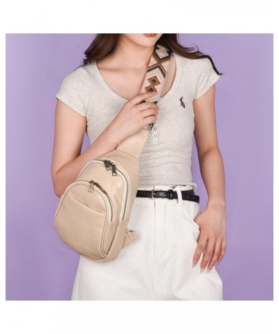 Women Sling Bags Crossbody Backpack Purse Trendy Chest Bag Leather Cross Body Bag with Removable Strap Shoulder Bag White $14...