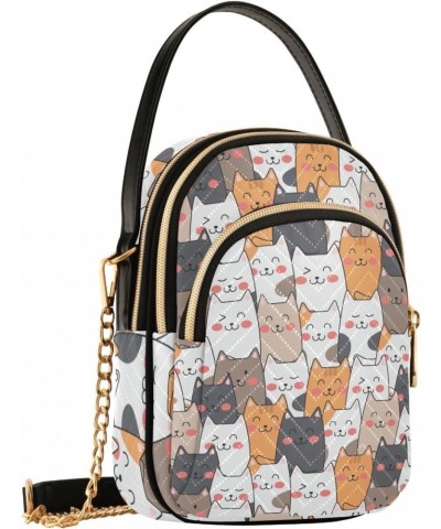 Small Crossbody Bags for Women Trendy Shy Cats Travel Sling Bag Women's Crossbody Handbags Satchel Bags $10.40 Satchels