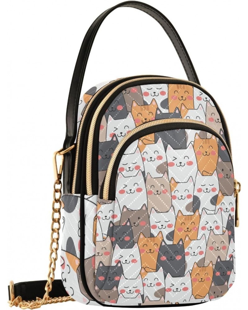 Small Crossbody Bags for Women Trendy Shy Cats Travel Sling Bag Women's Crossbody Handbags Satchel Bags $10.40 Satchels