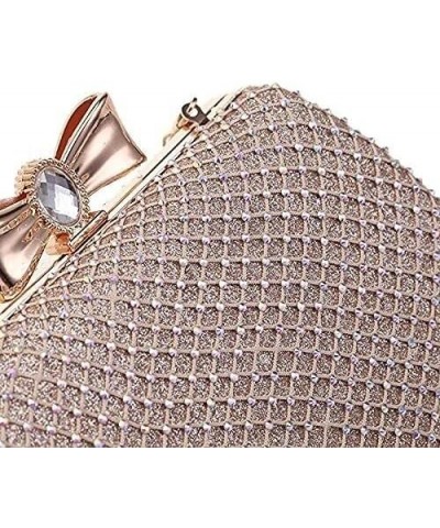 Women's Evening Handbags Evening Clutch Alloy Diamond Mesh Diamond Evening Banquet Bag Women's Bag Bowknot Bag Champagne $22....