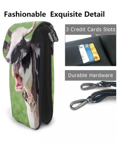 Small Crossbody Phone Bags for Women Leather Cell Phone Purse Lightweight Cell Phone Wallet Funny Cow $15.75 Crossbody Bags