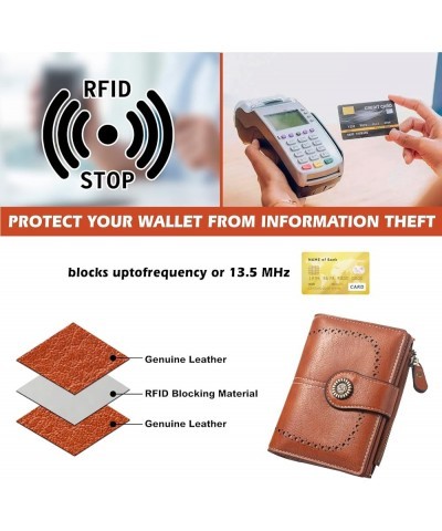 Small Women Leather Wallet RFID Blocking Wallets Womens Small Bifold Zipper Coin Pocket Wallet Credit Card Holder, Card Case ...