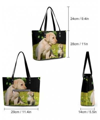 Womens Handbag Animals Dogs Cats Leather Tote Bag Top Handle Satchel Bags For Lady $19.59 Totes