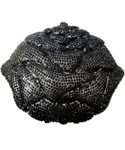 Fancy Rose Women Crystal Clutch Bags Wedding Rhinestone Classical Evening Bag Prom Cocktail Party Handbag and Purse Black $35...