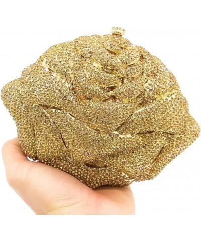 Fancy Rose Women Crystal Clutch Bags Wedding Rhinestone Classical Evening Bag Prom Cocktail Party Handbag and Purse Black $35...