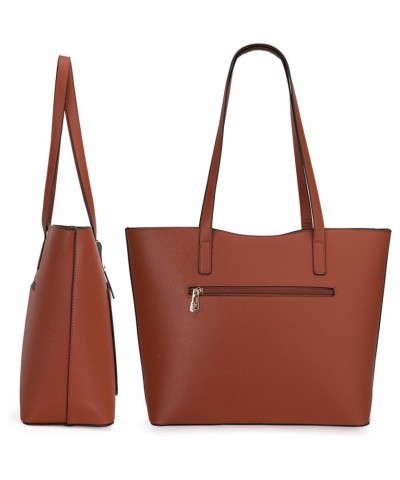 3PCS Purses for Women Tote Purse and Wallet Set Shoulder Satchel Bags Z Handbag Brown $15.20 Totes