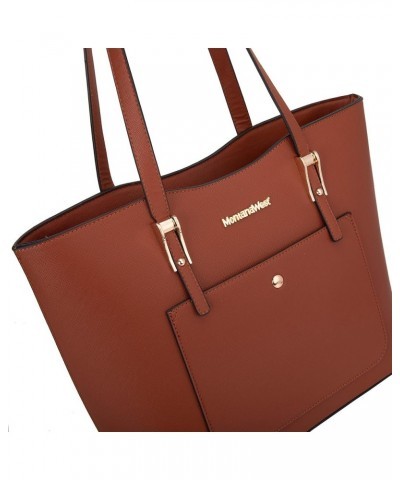 3PCS Purses for Women Tote Purse and Wallet Set Shoulder Satchel Bags Z Handbag Brown $15.20 Totes