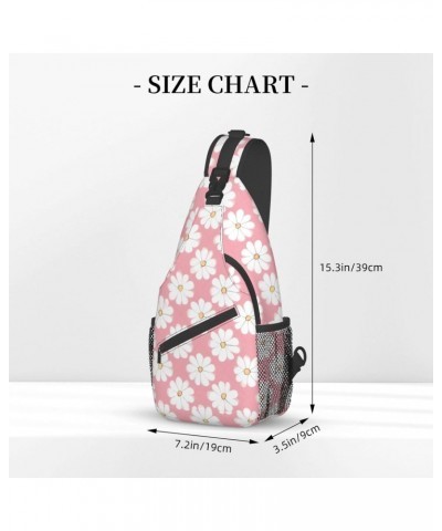 White Chrysanthemum Texture Chart Bag Crossbody Travel Hiking Bags Mini Chest Backpack Casual Shoulder Daypack For Women Men ...