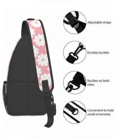 White Chrysanthemum Texture Chart Bag Crossbody Travel Hiking Bags Mini Chest Backpack Casual Shoulder Daypack For Women Men ...