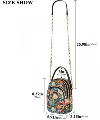 Flowers Floral Womens Sling Backpack Crossbody Chain Shoulder Bags Waist Packs Multipurpose Handbags for Travel Shopping Offi...