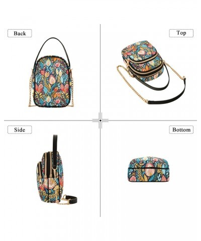 Flowers Floral Womens Sling Backpack Crossbody Chain Shoulder Bags Waist Packs Multipurpose Handbags for Travel Shopping Offi...