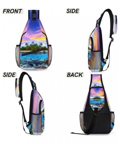 Summer Tropical Sea Sling Bag for Women Crossbody Backpack Purse Shoulder Casual Daypack Cross Body Bags for Travel Cycling H...