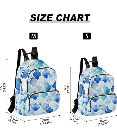 Moroccan Gradient Blue Backpack Purse for Women, Anti Theft Backpack Lightweight Small Travel Backpack Shoulder Bag Mini(10.2...